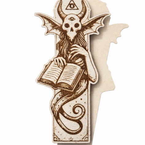 Drewniana zakładka do książki - Demon