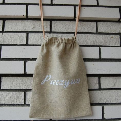 Worek na pieczywo - biały haft