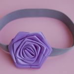 Opaska niemowlęca - "Satynowy fiołek" - 