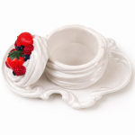 Świecznik gipsowy Jagodowy Deser – pastelowy świecznik dekoracyjny - 