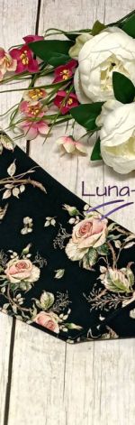 Leginsy bukiety na ciemnym tle r.140 i 146