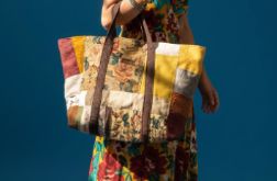 Shopperka patchwork no waste vintage – unikatowa torba handmade