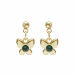 DELIKATNE KOLCZYKI EMERALD BUTTERFLY. - 