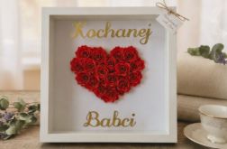 Ręcznie wykonana dekoracja w ramce z sercem