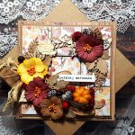 Jesienna kartka okolicznościowa - Kartka z pudełkiem