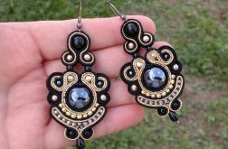 Kolczyki soutache Czarno-złote