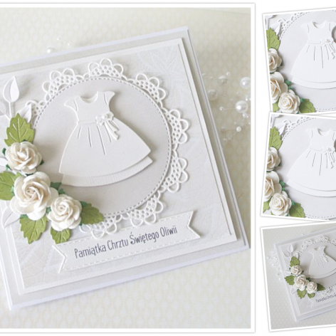 Pamiątka Chrztu Świętego z sukienką v.6