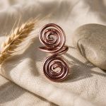 Miedziany pierścionek spirala słowiańska - Pierścionek regulowany z czystej miedzi