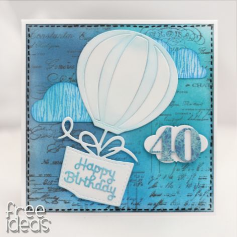 Kartka urodzinowa z balonem na 40 KU081