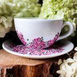 Filiżanka do kawy kwiaty magnolii  - filiżanka dla babci