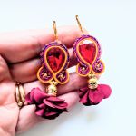 Red Hot Flowers kolczyki sutasz - 