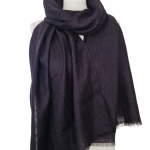 Szal lniany czarny szalik damski Feltmondo  - Szal czarny