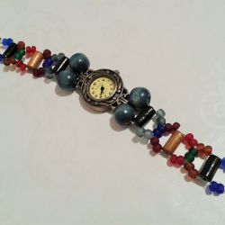 bransoletka z zegarkiem kolorowe koraliki