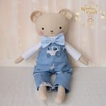 Miś Antoś w ogrodniczkach przytulanka prezent - 