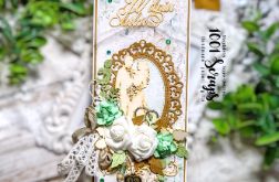 Elegancka i delikatna kartka ślubna w pudełku