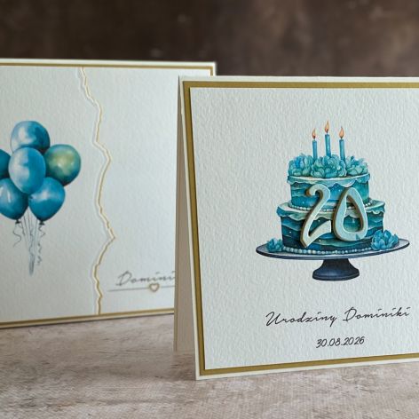 Kartka na 20 urodziny z pudełkiem, BH 31