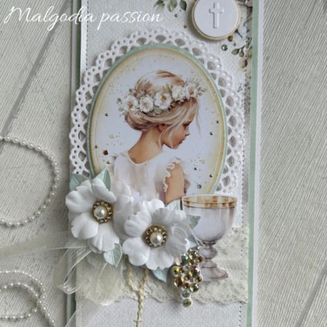 Komunia dziewczynki kartka gratulacyjna