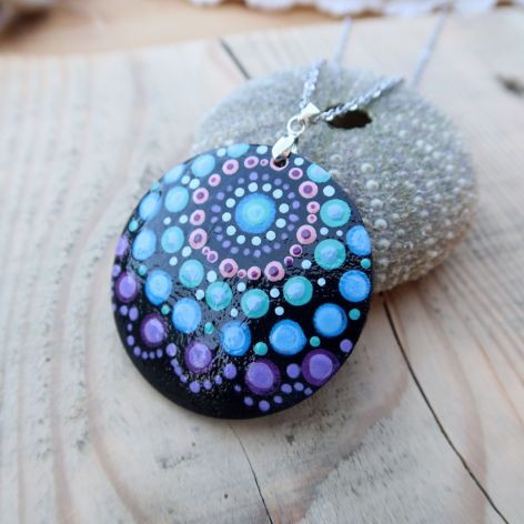 Wisiorek - Purple Dream - Dot Painting