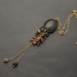 wisiorek sutasz z labradorytem i agatami