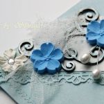 Pamiątka Chrztu św.  ' błękitny ogród' - 