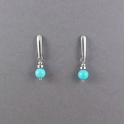 Kolczyki kulki turkusowe.