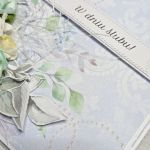 Kartka ślubna z papierowymi kwiatami - Prawy bok
