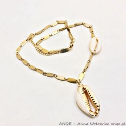 Bransoletka Choker 2w1 Muszelki Kauri model4