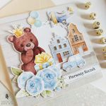 Kartka urodzinowa dla chłopca z misiem KUM01 - Kartka z misiem z boku