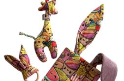 Zestaw prezentowy Zyrafa, szmatka sensoryczna i uszy Funny Food