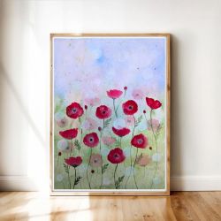 Oryginalna akwarela. Maki 23x31cm