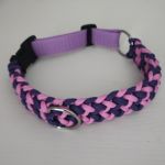 Obroża dla psa Paracord Handmade 31-40 cm M rożowo-fioletowa - Góra i przód