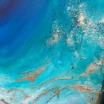 Granatowy obraz abstrakcyjny Maldives XV - turkusowy obraz abstrakcyjny
