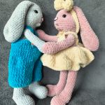 Lili i Pafnucy – ręcznie robione króliczki przytulanki 38 cm | zestaw - Lili i Pafnucy – ręcznie robione króliczki przytulanki 38 cm | zestaw