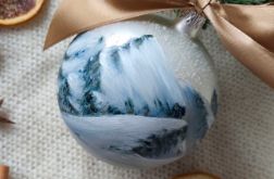 Ręcznie malowana bombka "zimowe Tatry" (4), 10 cm