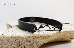 Damska bransoletka skórzana z motywem gór