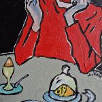 obraz olejny myśli unoszą się wolniej niż dym - 