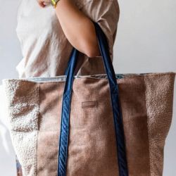 Pudroworóżowa duża torba typu shopper