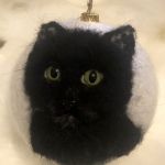 Bombka portret kota 10cm (1 szt) - Kot z zielonymi oczami