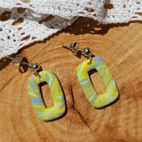 "Vila III" - kolczyki z gliny polimerowej.