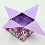 Pudełko gwiazda origami fioletowe kwiaty łąka - 4