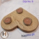 Świecznik drewniany dąb serce wyraziste słoje, Dija No. 9 - 