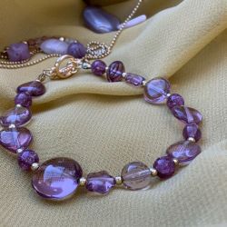 Bransoletka purple glass