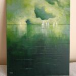 Morze w zieleniach-obraz akrylowy formatu 50/40 cm  - 