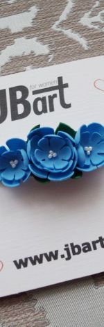 Niebieskie kwiatki opaska na główkę