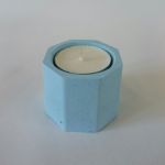 Zestaw betonowych świeczników - błękitny