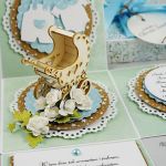 Z wózeczkiem na chrzest (mięta) - 