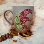 Bzy. Ręcznie malowany kubek 300 ml. - Ręcznie malowane