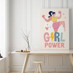 Plakat obraz girl power pink 50X70 B2 - 
