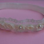 Opaska niemowlęca - Diadem w złamanej bieli - 