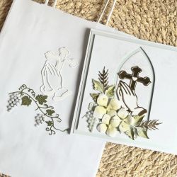 158,komunia -kartka w pudełku z torebką